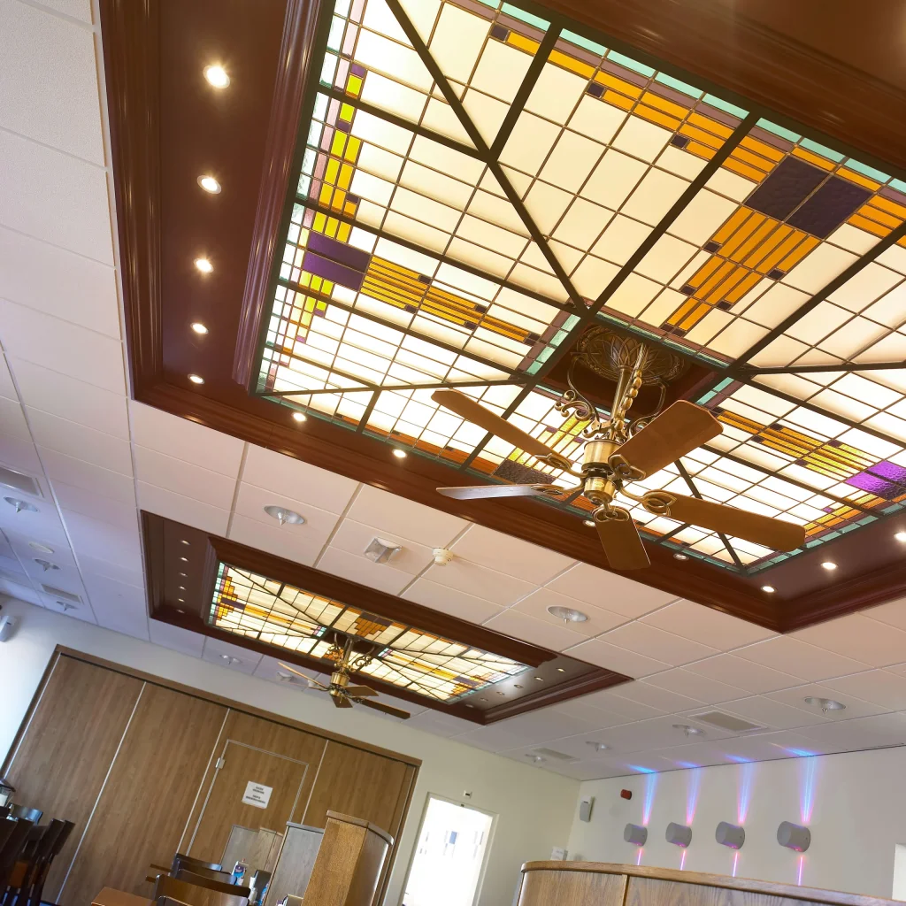 Glas-in-loodplafond, project Volkel